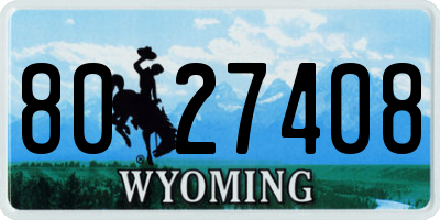 WY license plate 8027408