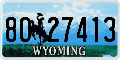 WY license plate 8027413