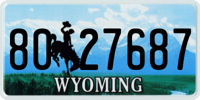 WY license plate 8027687