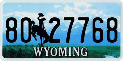 WY license plate 8027768