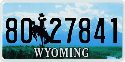 WY license plate 8027841