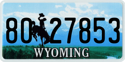 WY license plate 8027853