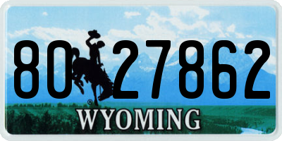 WY license plate 8027862