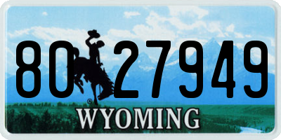 WY license plate 8027949