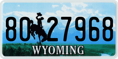 WY license plate 8027968