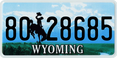 WY license plate 8028685