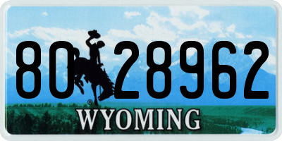 WY license plate 8028962