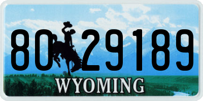 WY license plate 8029189