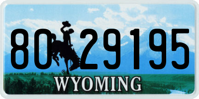 WY license plate 8029195