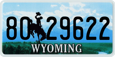 WY license plate 8029622