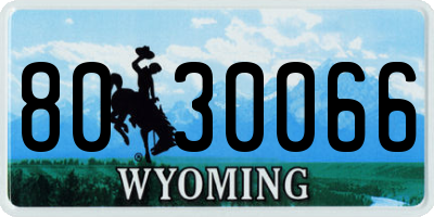 WY license plate 8030066