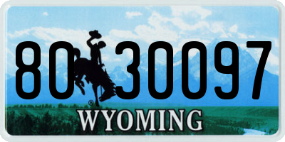 WY license plate 8030097