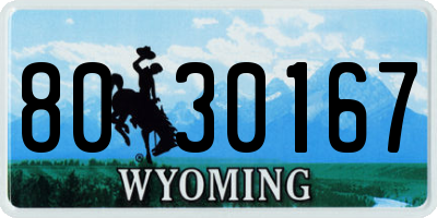 WY license plate 8030167