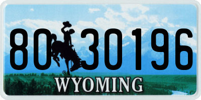 WY license plate 8030196