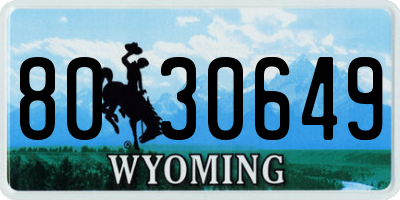 WY license plate 8030649