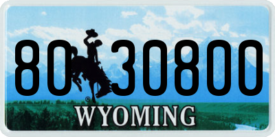 WY license plate 8030800