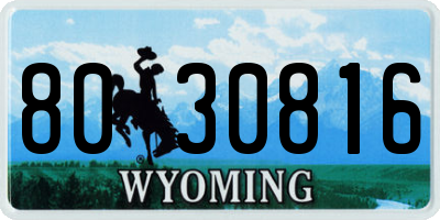 WY license plate 8030816