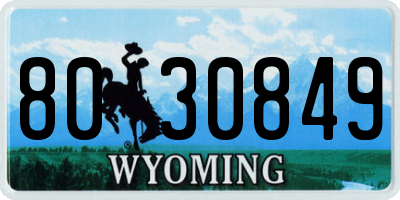 WY license plate 8030849