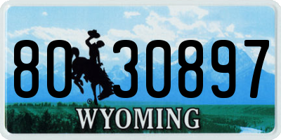 WY license plate 8030897