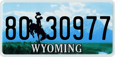 WY license plate 8030977