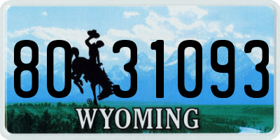 WY license plate 8031093
