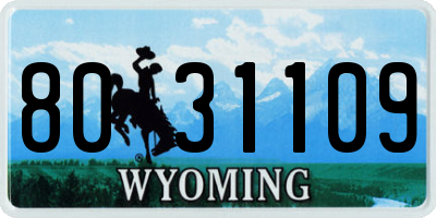 WY license plate 8031109