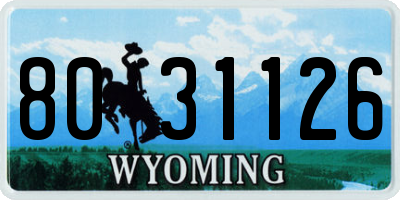 WY license plate 8031126
