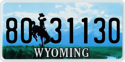 WY license plate 8031130