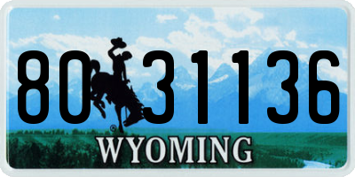 WY license plate 8031136