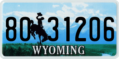 WY license plate 8031206