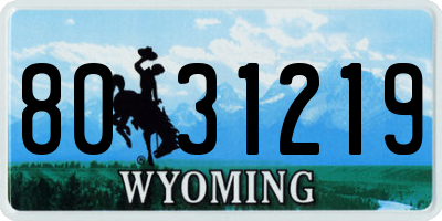 WY license plate 8031219