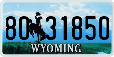 WY license plate 8031850