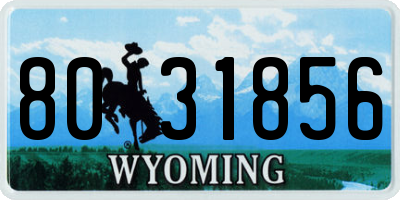 WY license plate 8031856