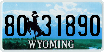 WY license plate 8031890