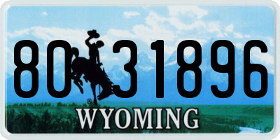 WY license plate 8031896