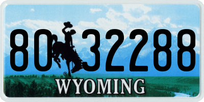 WY license plate 8032288