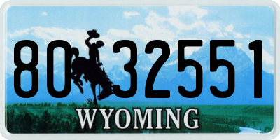 WY license plate 8032551