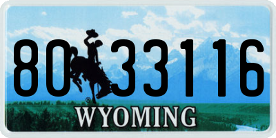 WY license plate 8033116