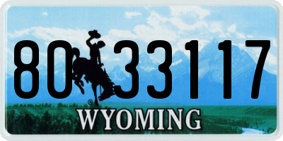 WY license plate 8033117