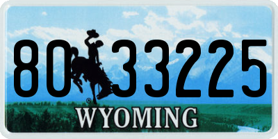 WY license plate 8033225