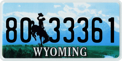 WY license plate 8033361