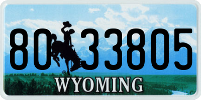 WY license plate 8033805