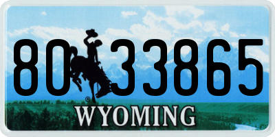 WY license plate 8033865