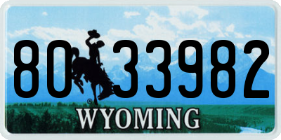WY license plate 8033982