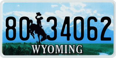WY license plate 8034062