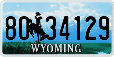 WY license plate 8034129