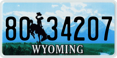 WY license plate 8034207