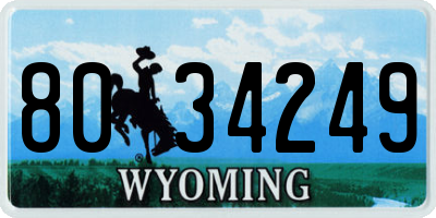 WY license plate 8034249