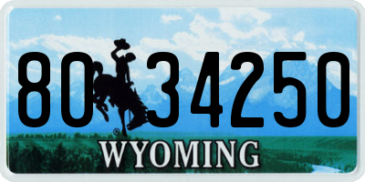 WY license plate 8034250
