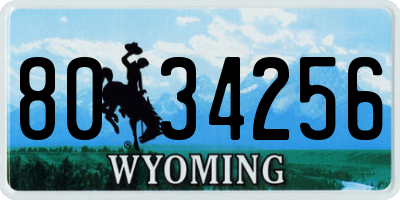 WY license plate 8034256